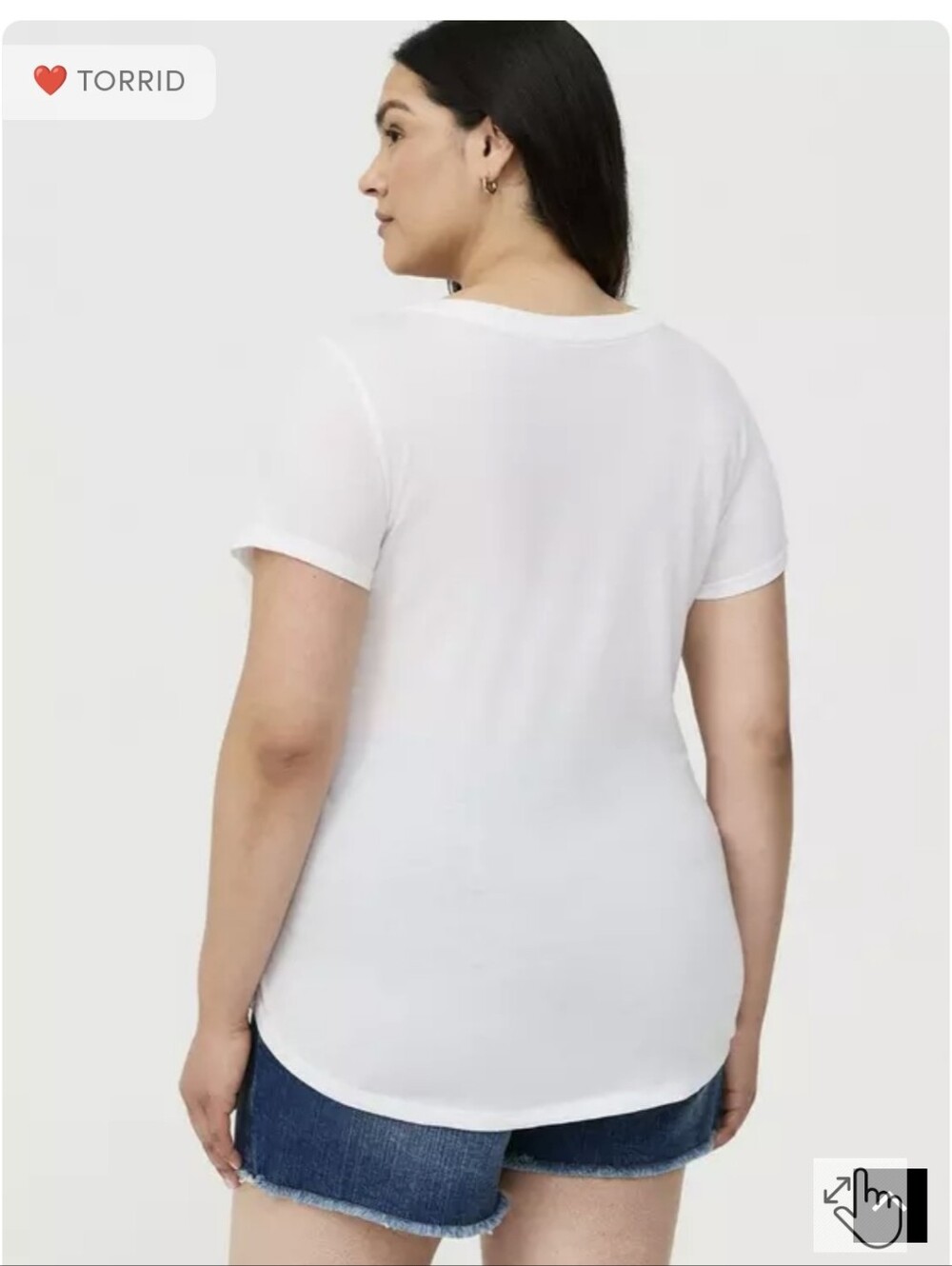 Torrid Girlfriend White V-Neck Short Sleeve Tee Sz.4X NWT - Picture 3 of 6
